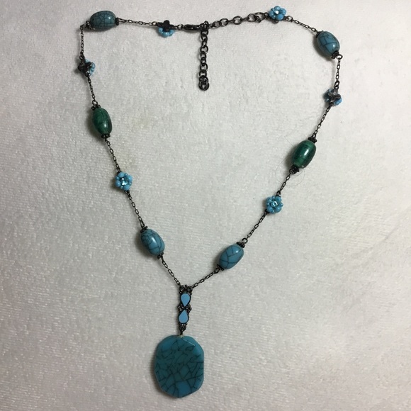 Blue long necklace - Picture 1 of 4
